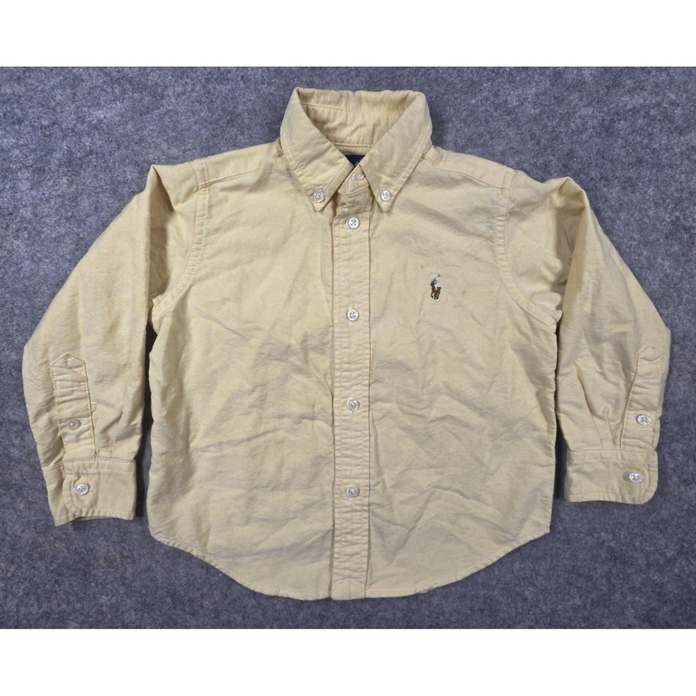 Polo Ralph Lauren Kids Yellow Cotton Oxford Button Down Shirt 3/3T